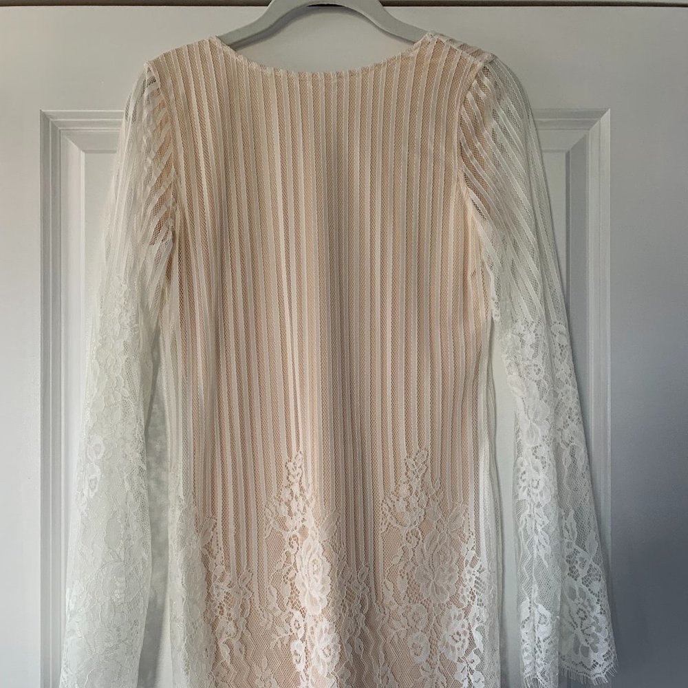 Ivory Lace Backless Dress